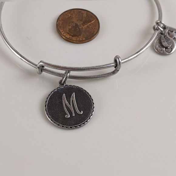 Alex and Ani Rafaelian Silver Initial M Bracelet - Picture 3 of 6
